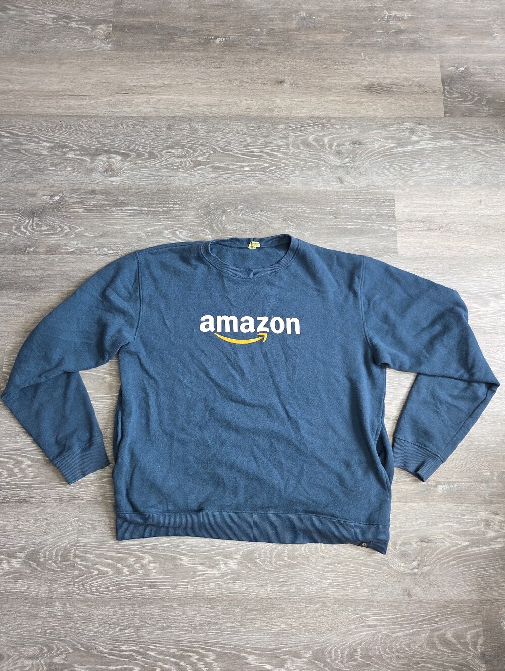 Men's Amazon Tech Worker Engineer Crewneck Blue  Sweatshirt - Size Large